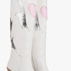 Blushing Beauty Western Boots (Women) with heart accents & metallic details.